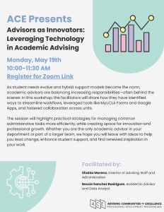 ACE workshop leveraging technology in academic advising